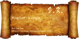 Vogler Kinga névjegykártya